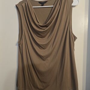 Banana Republic Tan Drape Sleeveless Blouse